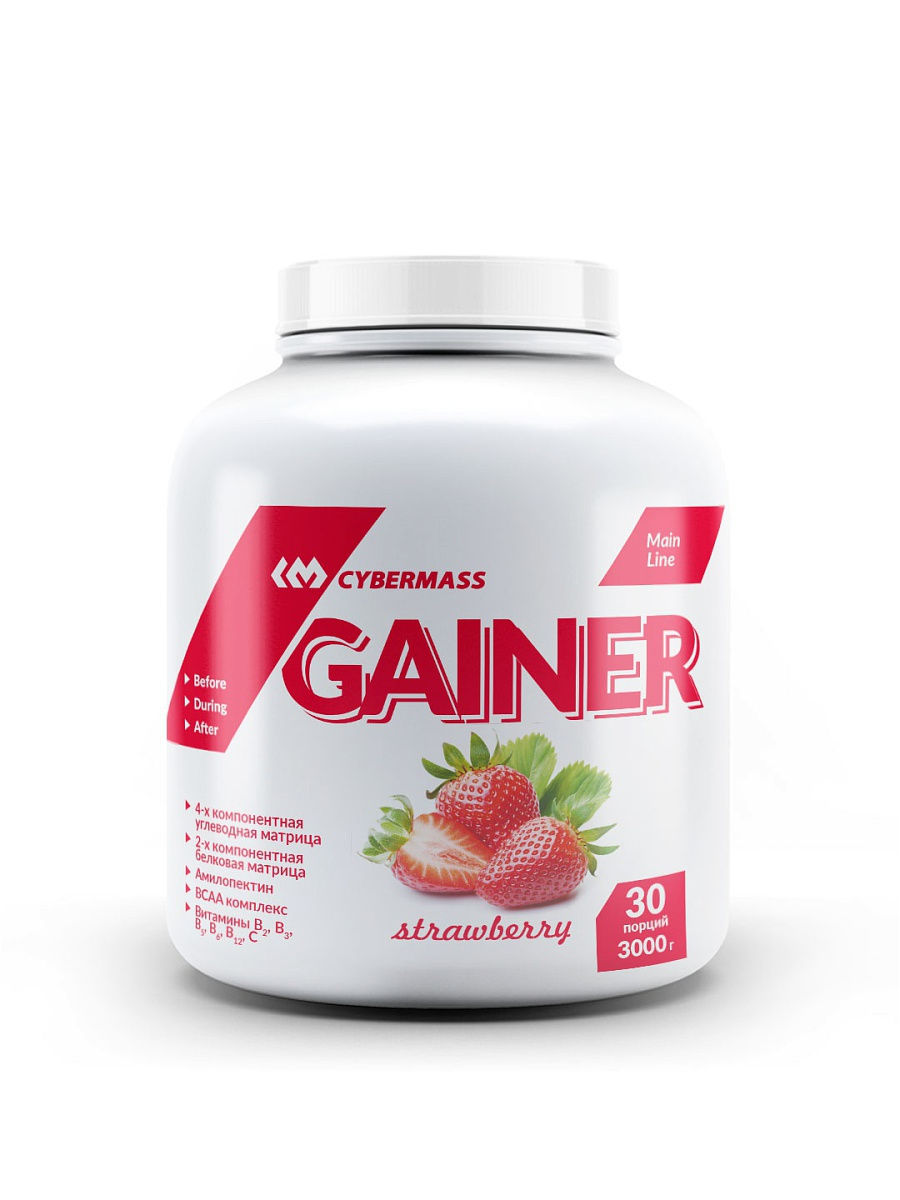 фото Гейнер cybermass gainer, 3000 г, strawberry