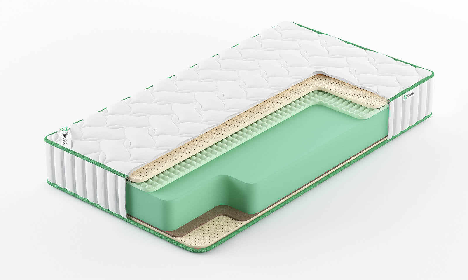 

Матрас Clever Elastic High 240x215, Белый, Elastic High