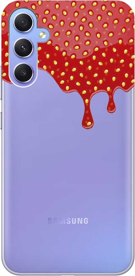 

Силиконовый чехол на Samsung Galaxy A34 5G "Jam" прозрачный, Прозрачный;красный, 158723