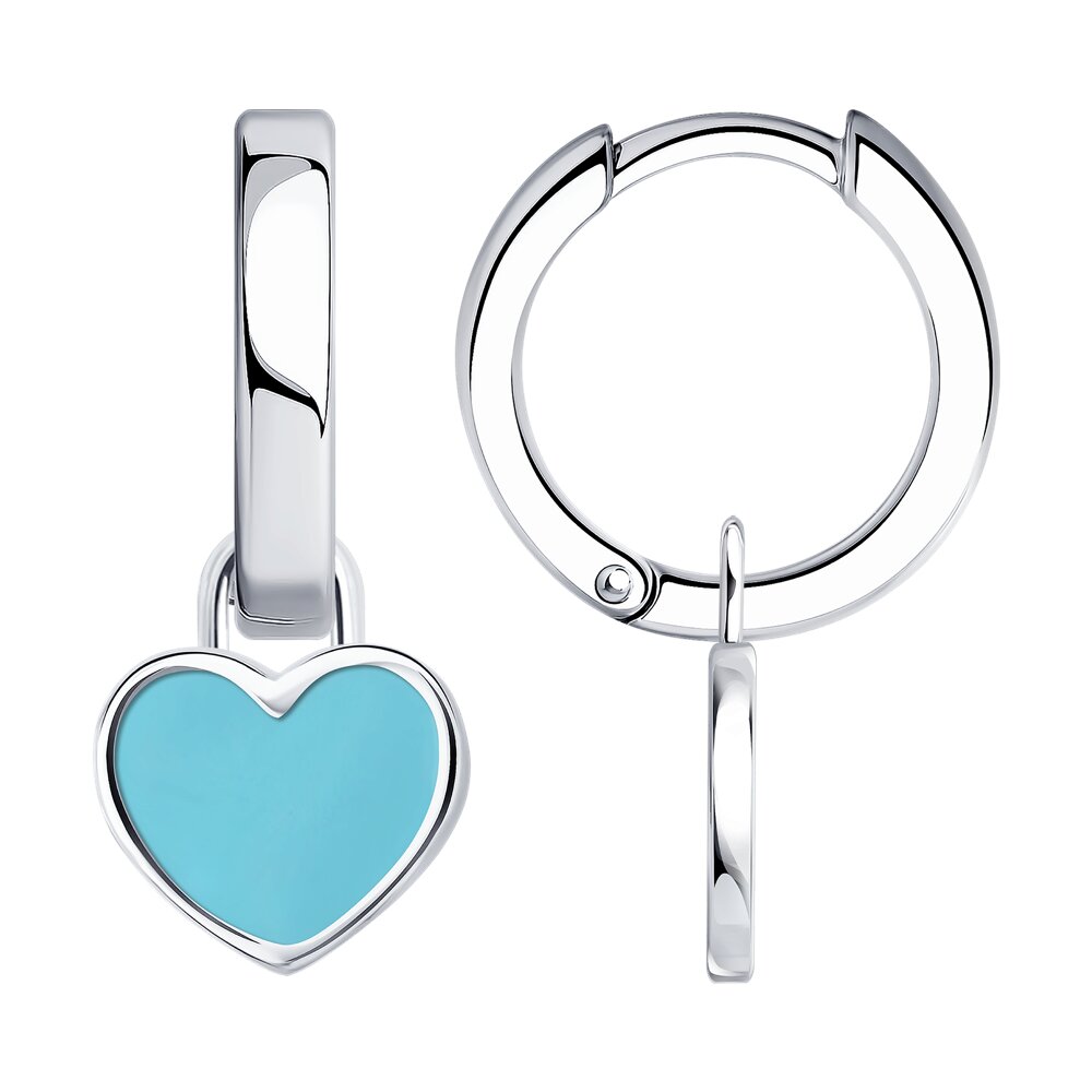 

Серьги трансформеры из серебра Diamant 94-120-02231-1, эмаль, 94-120-02231-1