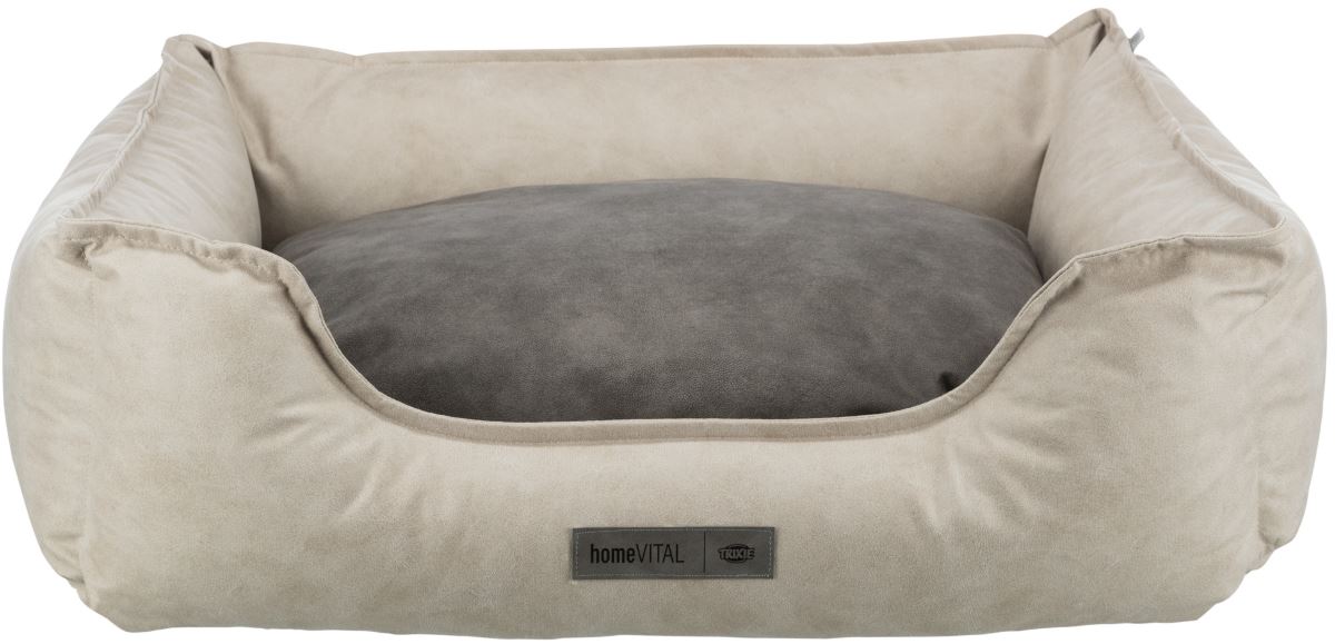 Лежак с бортиком Calito vital, прямоугольный, 100 х 75 см, песочный / серый, Trixie