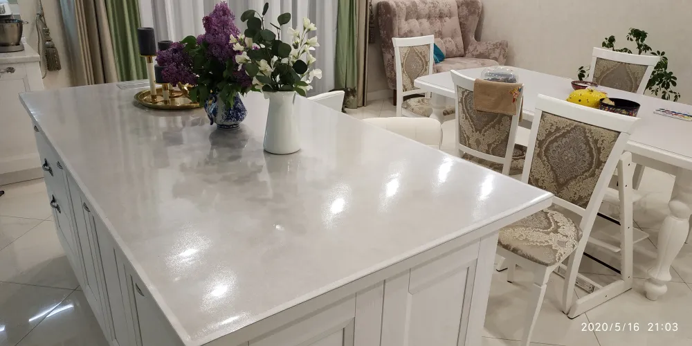 фото Силиконовая скатерть рифленая гибкое мягкое стекло 60x140см толщина 0,8мм прозрачная plenkadecorsamara