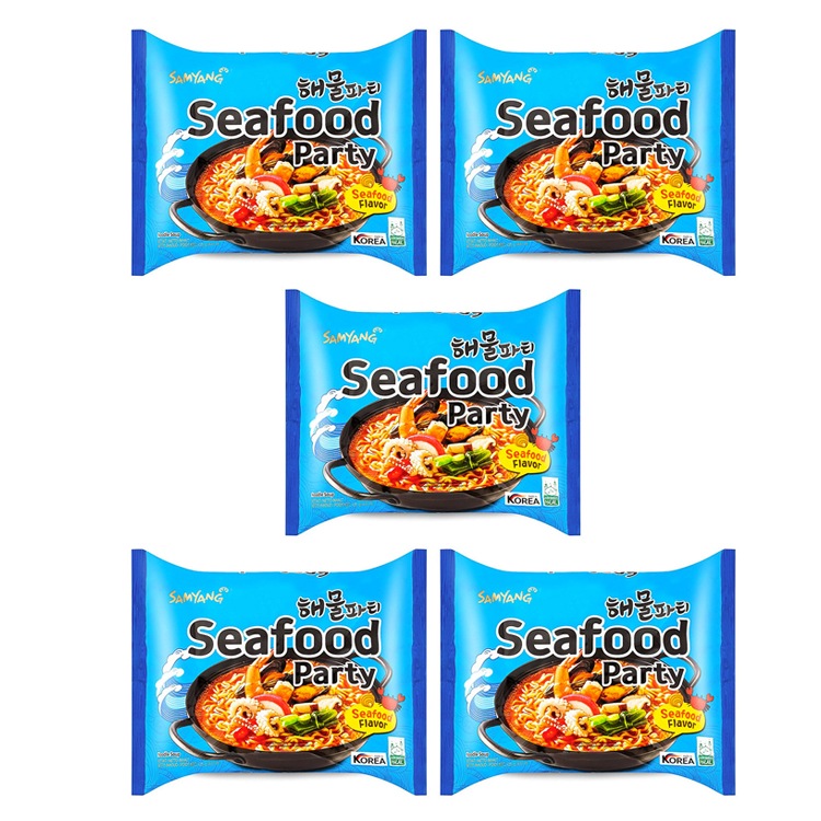 

Лапша быстрого приготовления со вкусом морепродуктов Seafood party (5 шт. по 125 г)