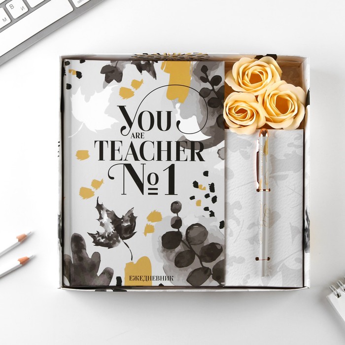 

Подарочный набор YOU are the BEST TEACHER: ежедневник, ручка металл…, Серый
