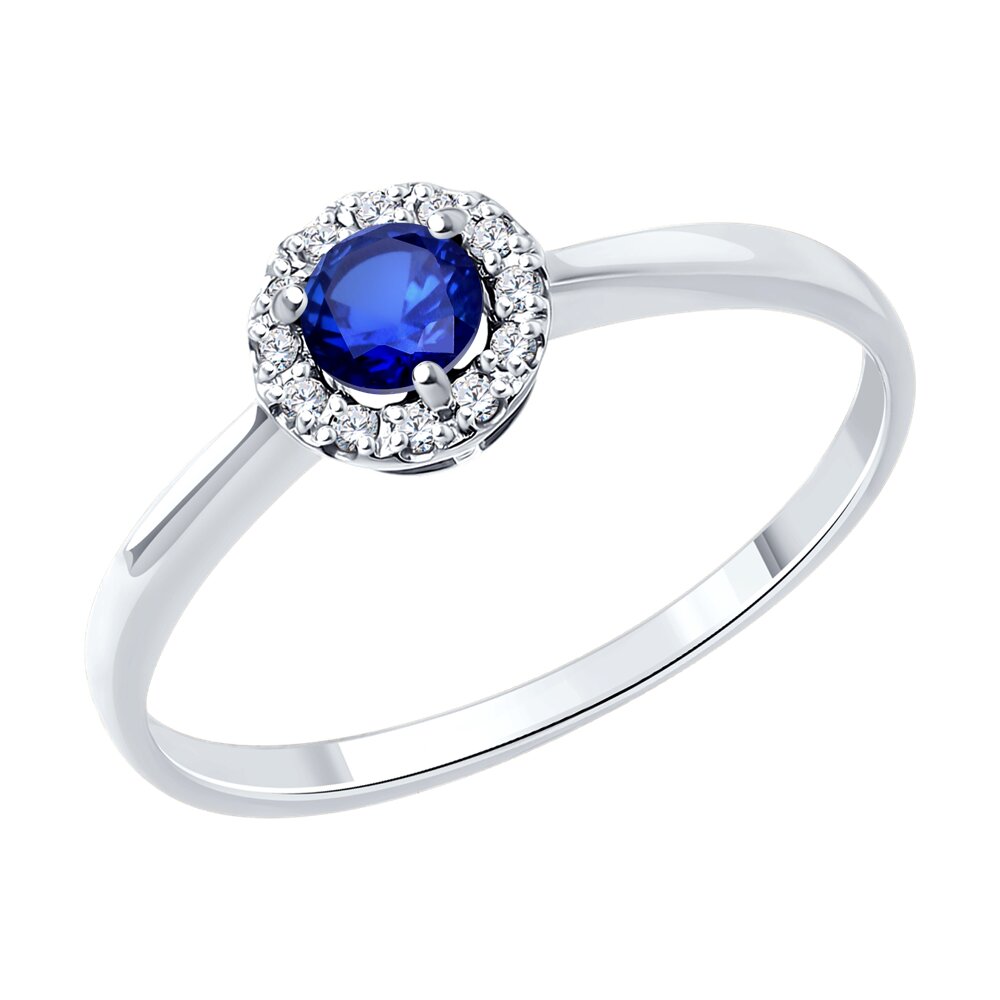 

Кольцо из золота р. 18 Diamant 52-210-02605-2, бриллиант/сапфир, 52-210-02605-2