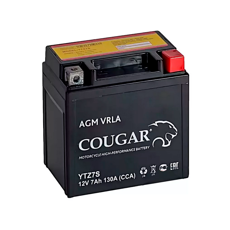 Аккумулятор мотоциклетный Cougar AGM YTZ7S 12V 7Ah