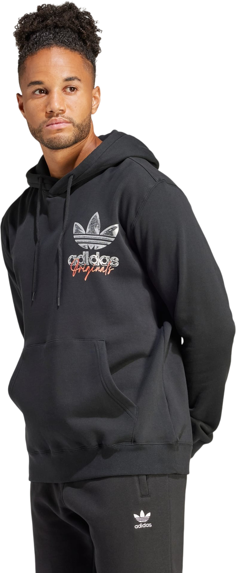 Худи мужское adidas TREFOIL HOOD 3 черное M черный