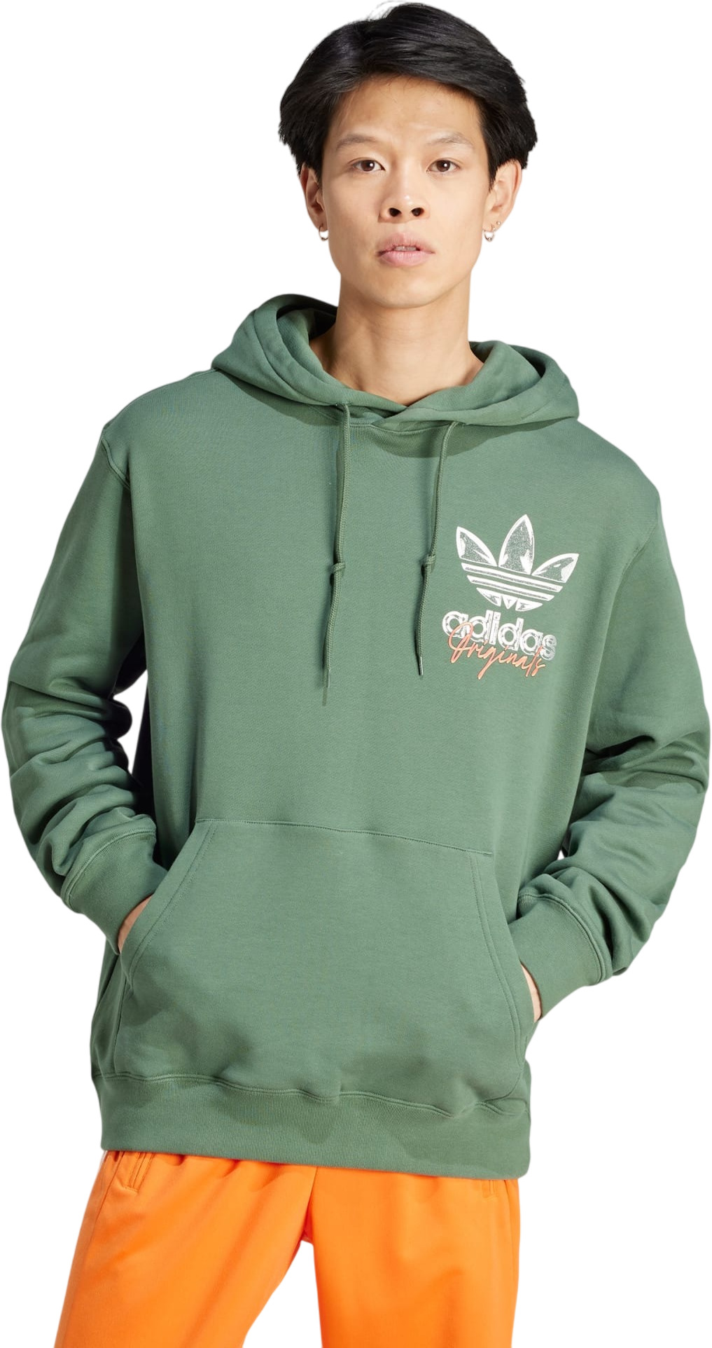 Худи мужское adidas TREFOIL HOOD 3 зеленое M зеленый