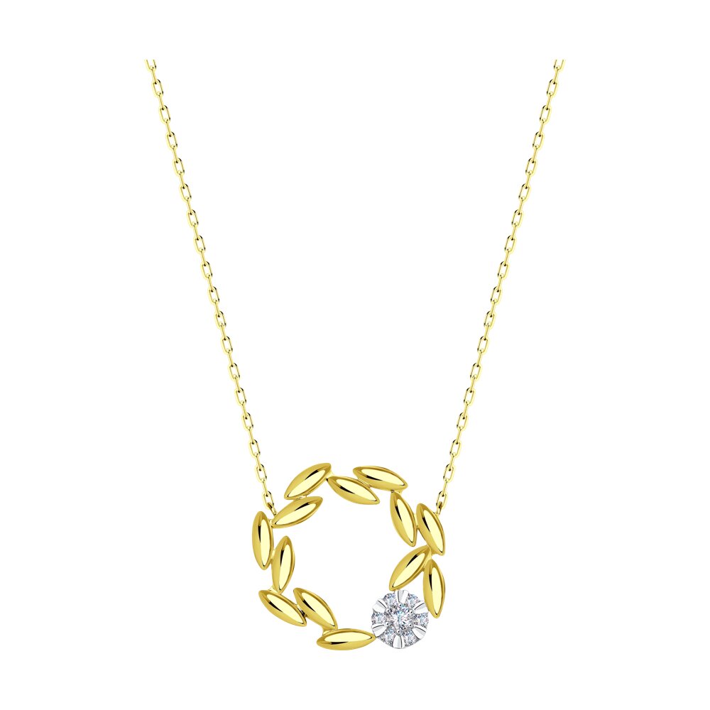 

Колье из золота 45 см Diamant 53-170-01292-1, фианит, 53-170-01292-1