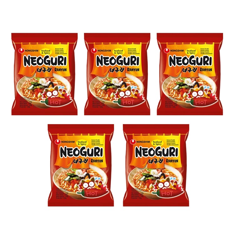 фото Лапша нонгшим neoguri ramyun острая, со вкусом морепродуктов (5 шт. по 120 г) nongshim