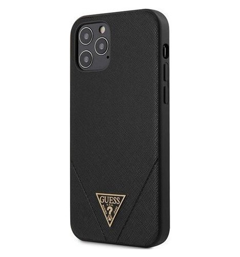 фото Чехол guess pu saffiano triangle metal logo hard iphone 12/12 pro, черный cg mobile