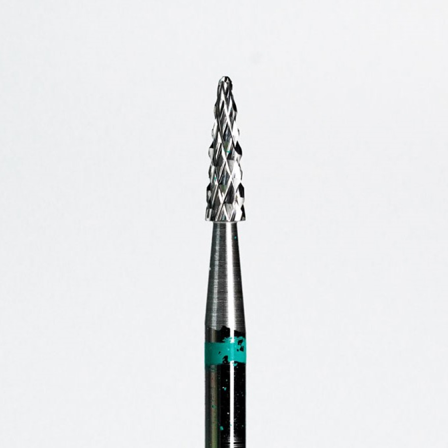Фреза твердосплавная AWIX Острый конус зеленая 2,3 мм твердосплавная фреза кристалл цилиндр закругленный средняя d23 l14