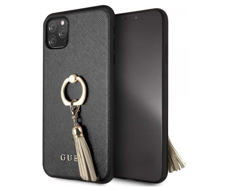 фото Чехол guess saffiano hard pu + ring iphone 11 pro max, черный cg mobile