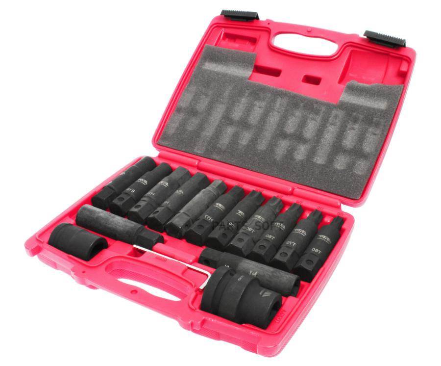 

Набор вставок ударных 3/4 TORX T60-T100, E18-E24, HEX H17-H24 с адаптерами 3/4 и 1, длина