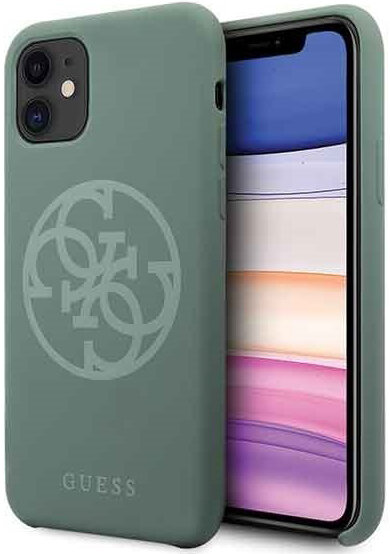 фото Чехол cg mobile guess silicone collection 4g logo hard для iphone 11 зеленый