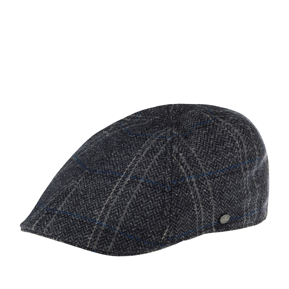 Кепка унисекс Lierys 6610504 DUCK CAP VIRGIN WOOL HERRINGBONE серая/синяя, р.61