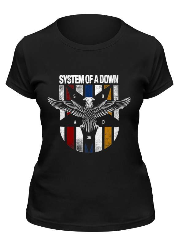 

Футболка женская Printio System of a down черная XL, Черный, System of a down