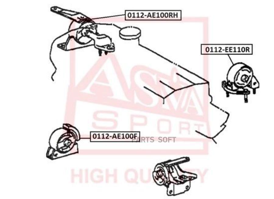 

Подушка двигателя задняя Toyota Corolla/Corolla Compact/Corolla Liftback 97>01 ASVA 0112EE