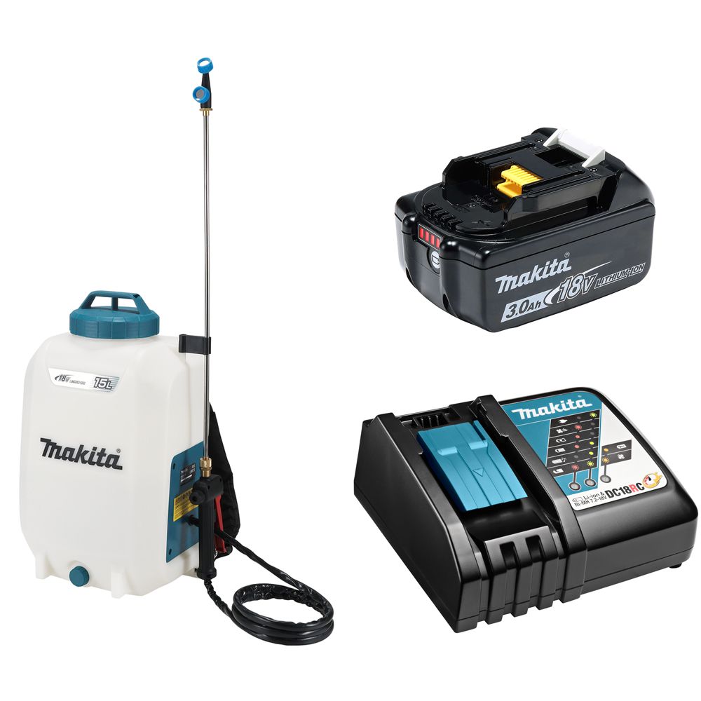 

Опрыскиватель аккумуляторный 15л - LXT 18В, акк 3Ач и з/у, Makita DUS158RF