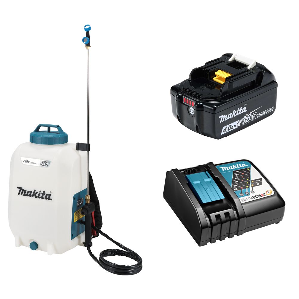 

Опрыскиватель аккумуляторный 15л - LXT 18В, акк 4Ач и з/у, Makita DUS158RM