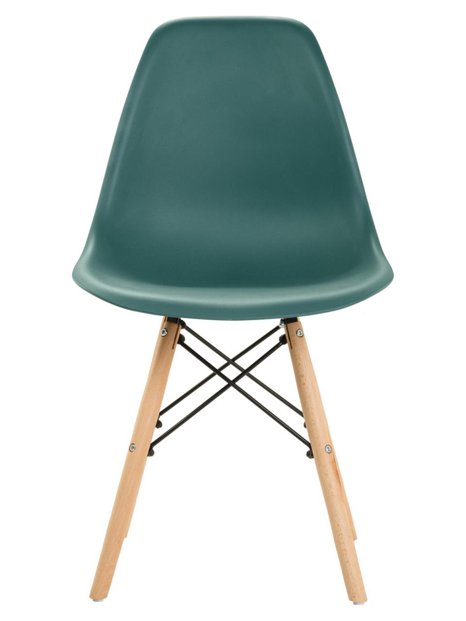 

Стулья для кухни со спинкой с деревянными ножками в стиле EAMES DSW, темно-зеленый, 1 шт,