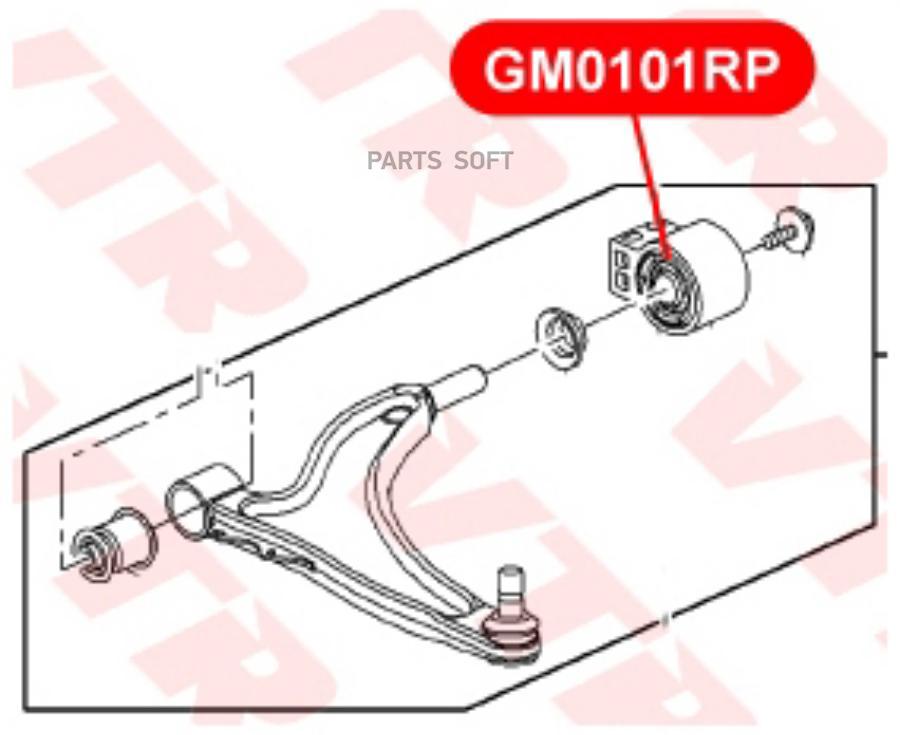 

Полиуретановый Сайлентблок Рычага Передней Подвески, Задний (Без Кронштейна) VTR арт. GM01