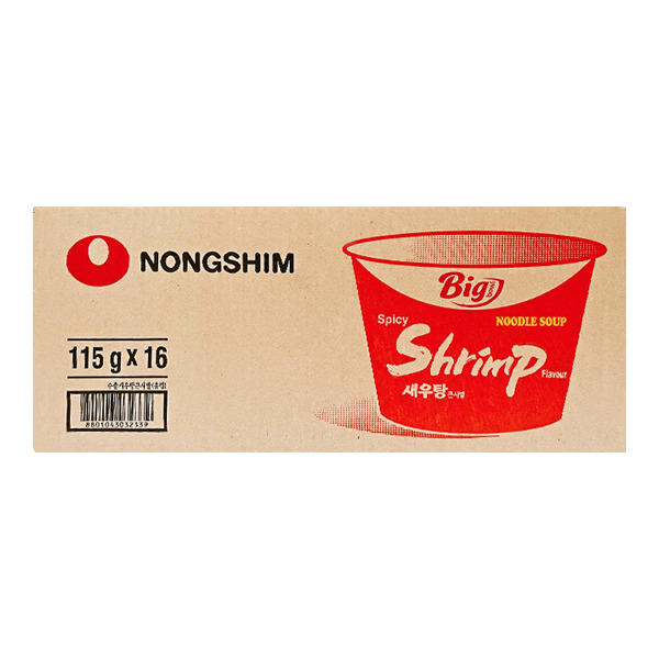 

Лапша быстрого приготовления Nongshim креветочная, чашка 115 г х 16 шт