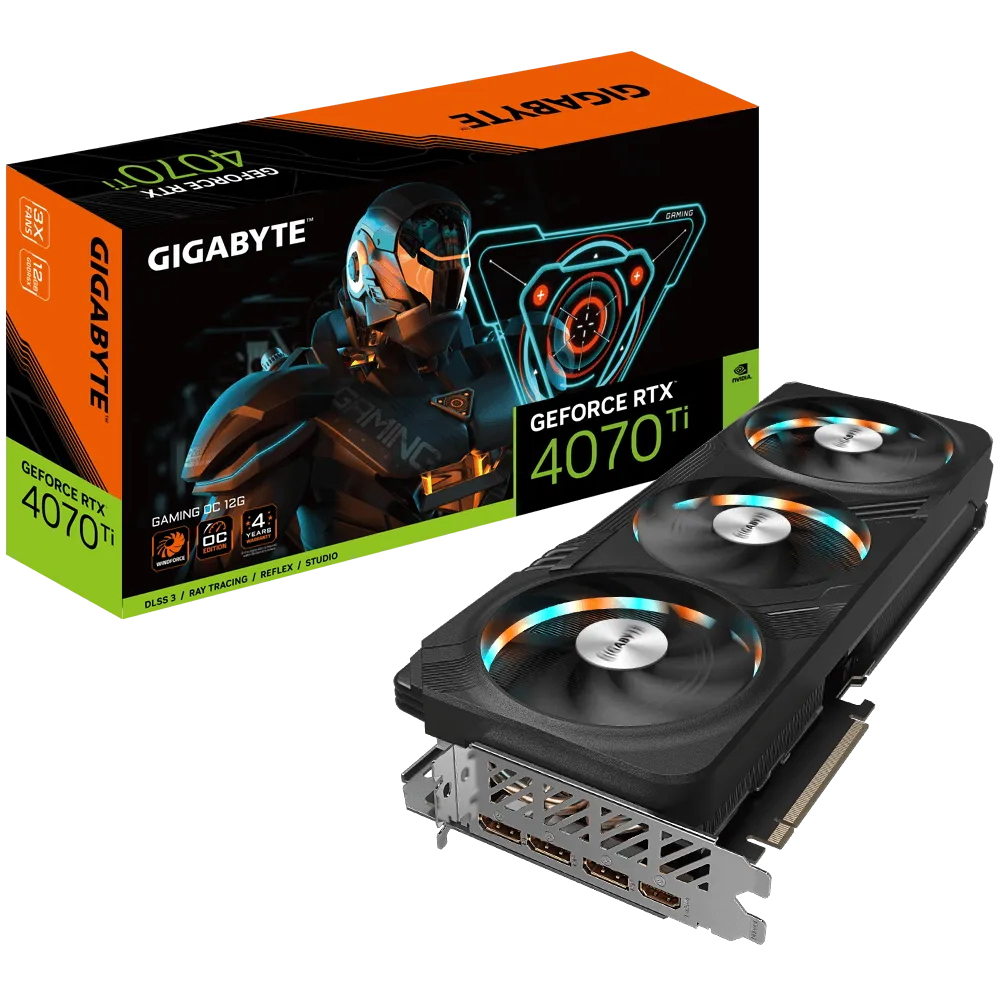 Видеокарта GIGABYTE NVIDIA GeForce RTX 4070 Ti GAMING (GV-N407TGAMING-12GD)