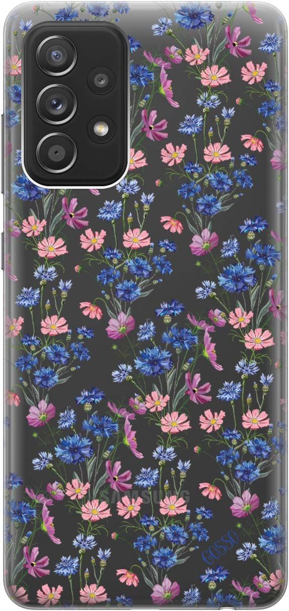

Чехол на Samsung Galaxy A52 с принтом "Lovely Cornflowers" прозрачный, Прозрачный;голубой, 535