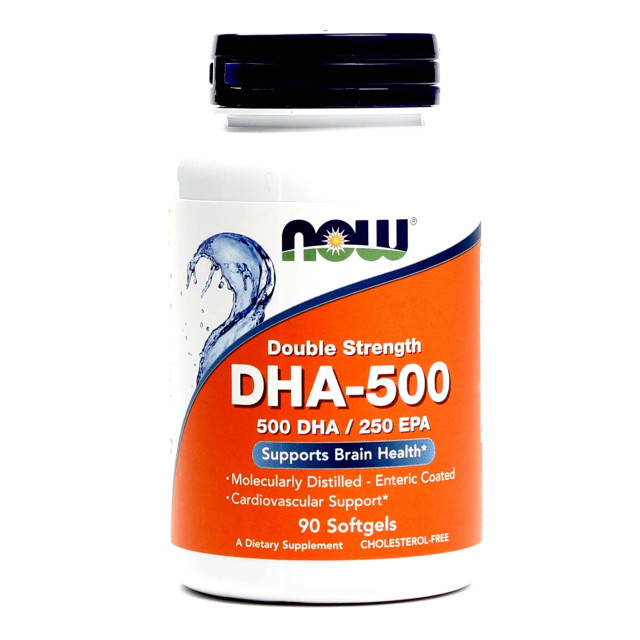 NOW DHA 500mg 90 Softgel ДГК-500 Концентрированные омега-3 жирные кислоты