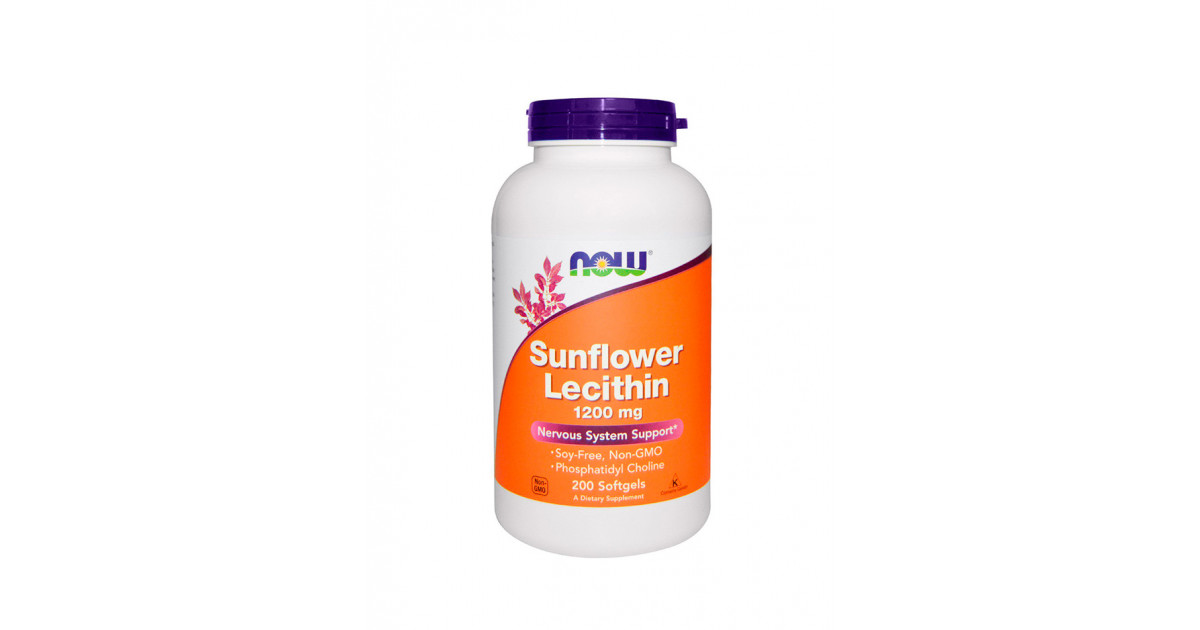 Подсолнечный лецитин Sunflower lecithin 1200 мг NOW Foods капсулы 100 шт.