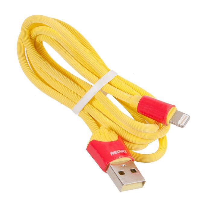 фото Кабель usb remax rc-114i chips для lightning, 2.4а, длина 1.0м, желтый