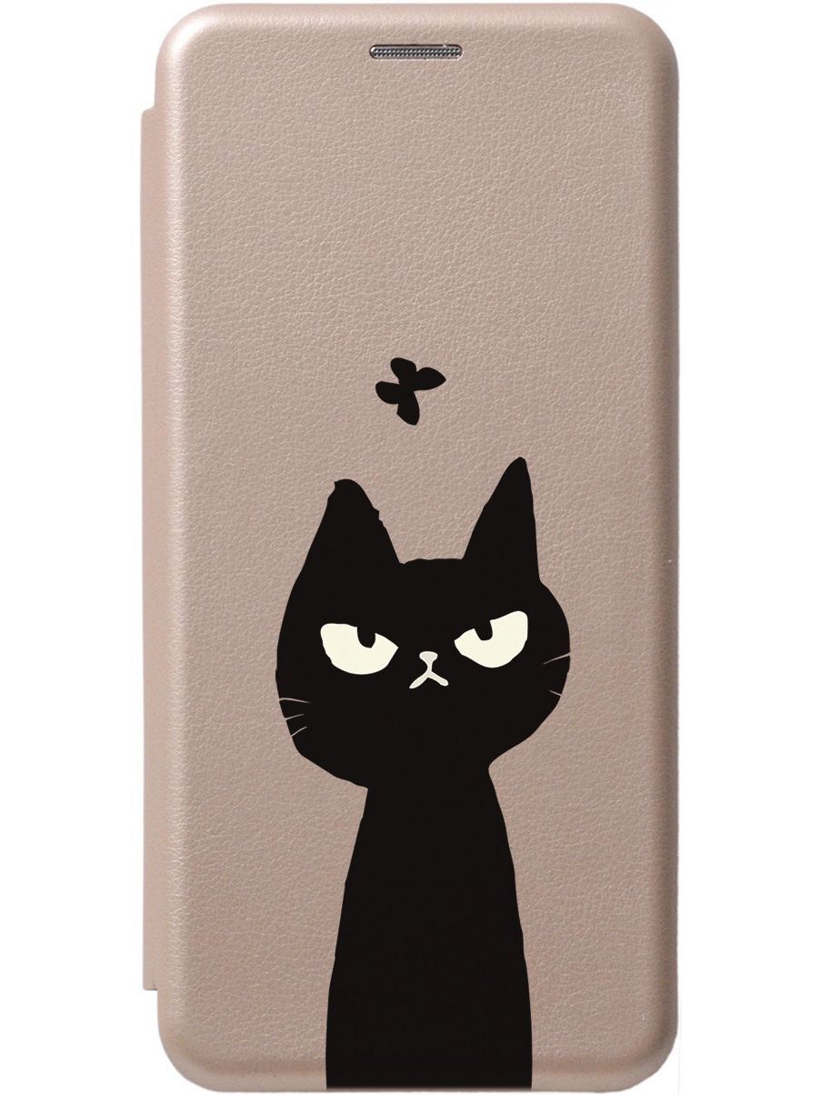 

Чехол-книжка на Samsung Galaxy A34 5G "Disgruntled Cat" золотой, Золотистый;серый, 158730