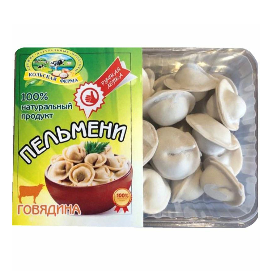 

Пельмени Кольская Ферма Крестьянские говядина категория В 500 г