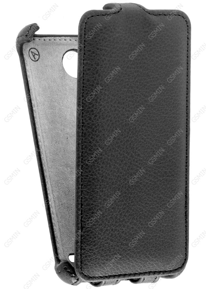 фото Кожаный чехол для philips s307 armor case (черный) gsmin