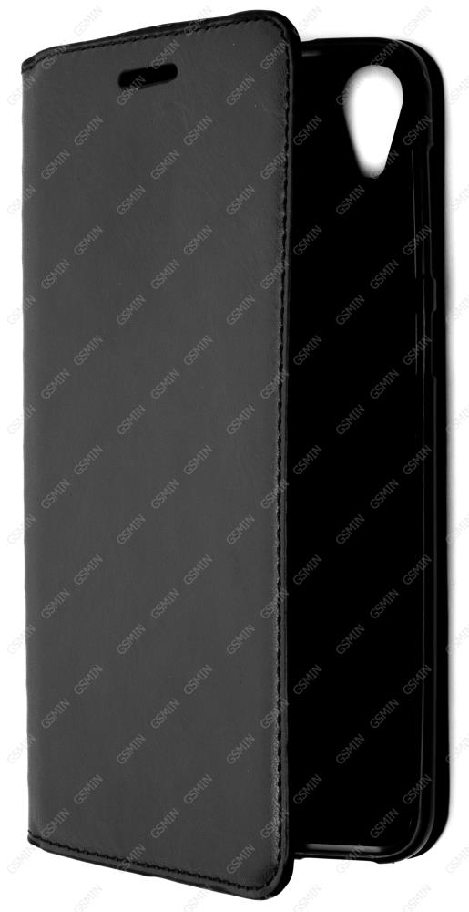 фото Кожаный чехол new case для htc desire 728g dual sim на магните (черный) gsmin