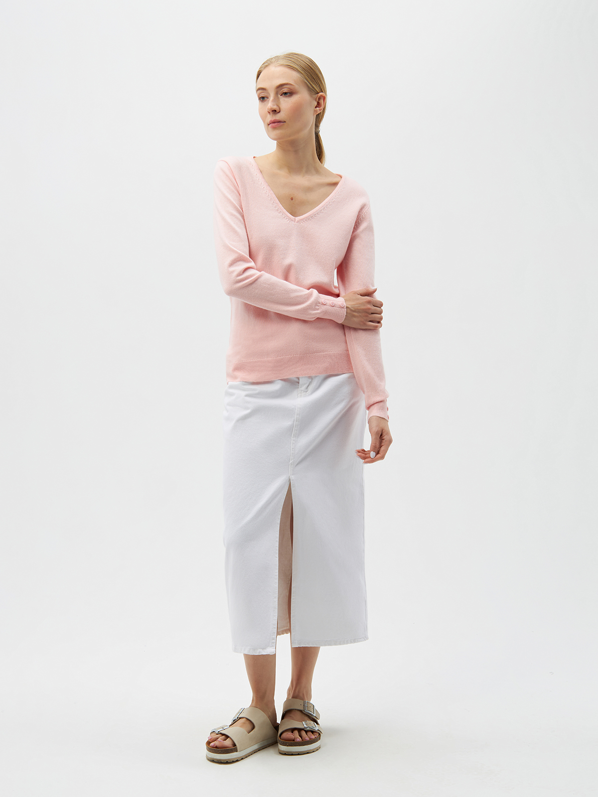 Пуловер женский C&Jo CJF885 розовый L