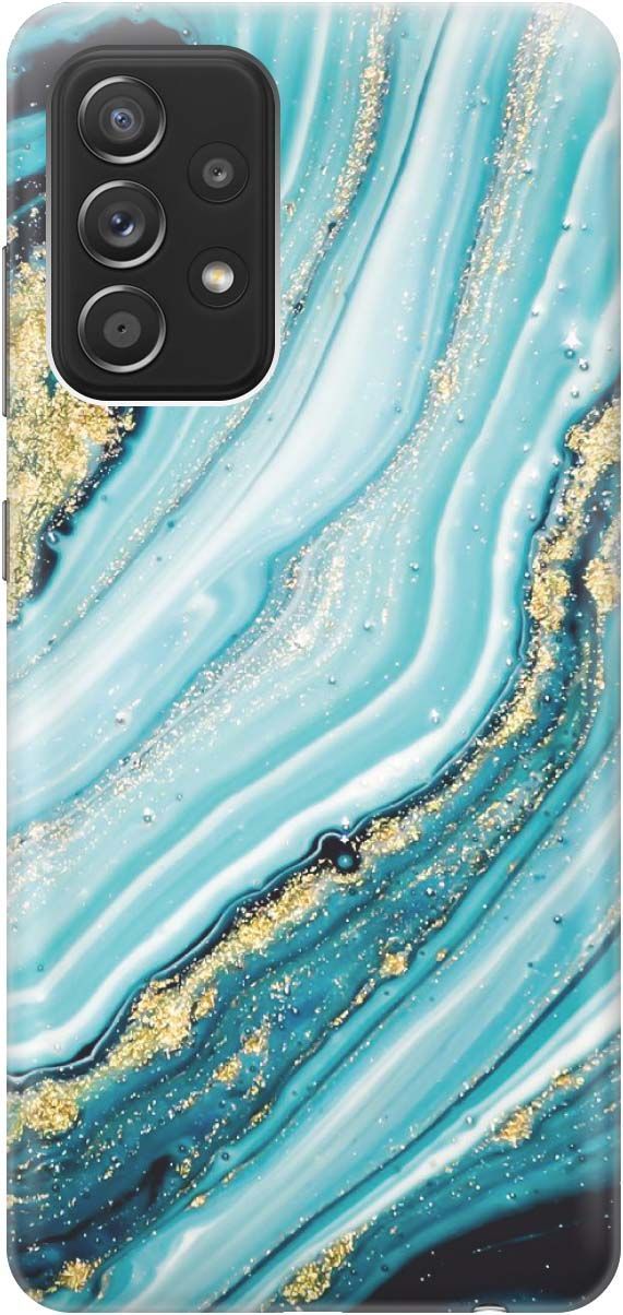 

Силиконовый чехол на Samsung Galaxy A52 с принтом "Зеленый мрамор", Белый;зеленый, 536