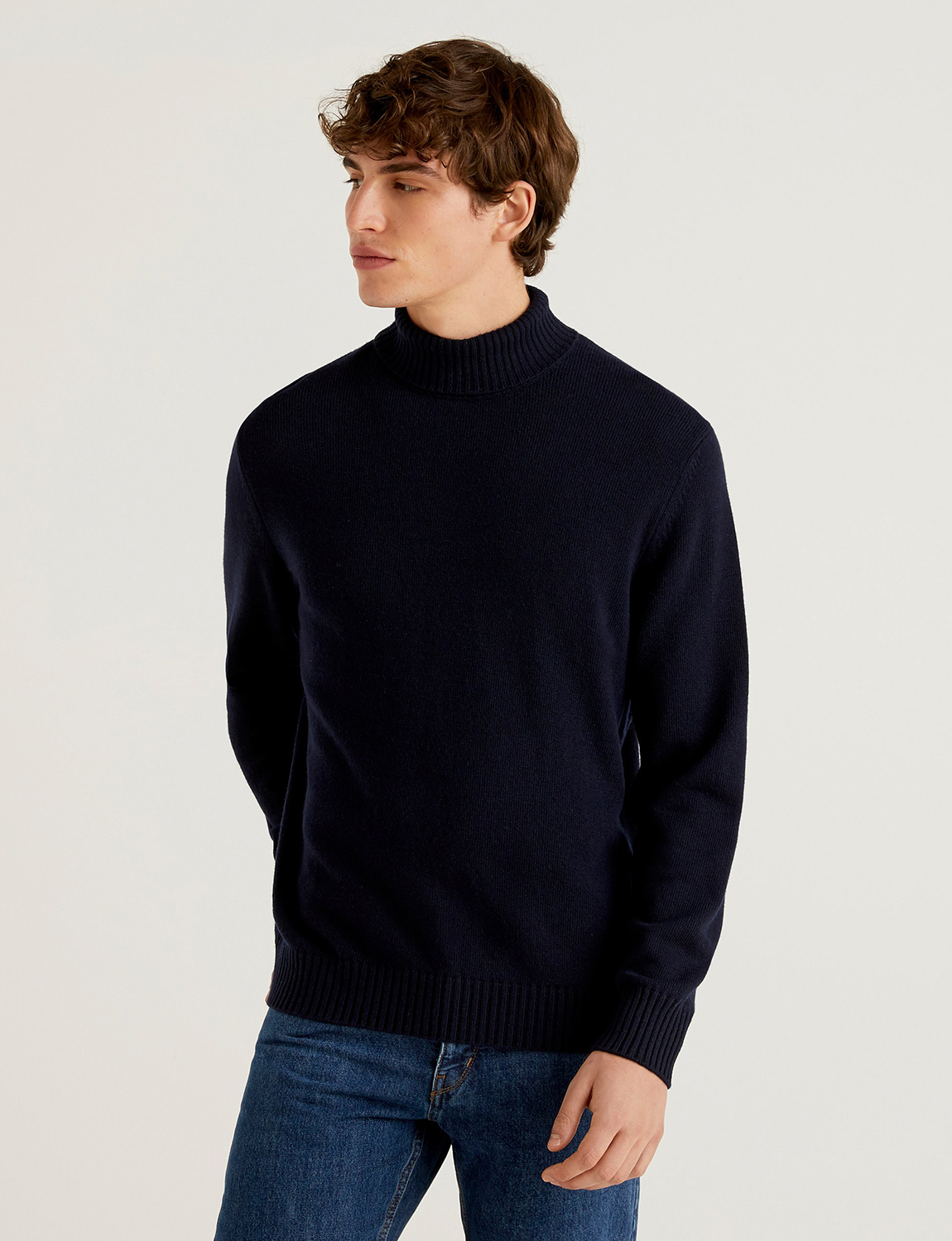 фото Водолазка мужская united colors of benetton 21a_1235u2522 синяя 2xl
