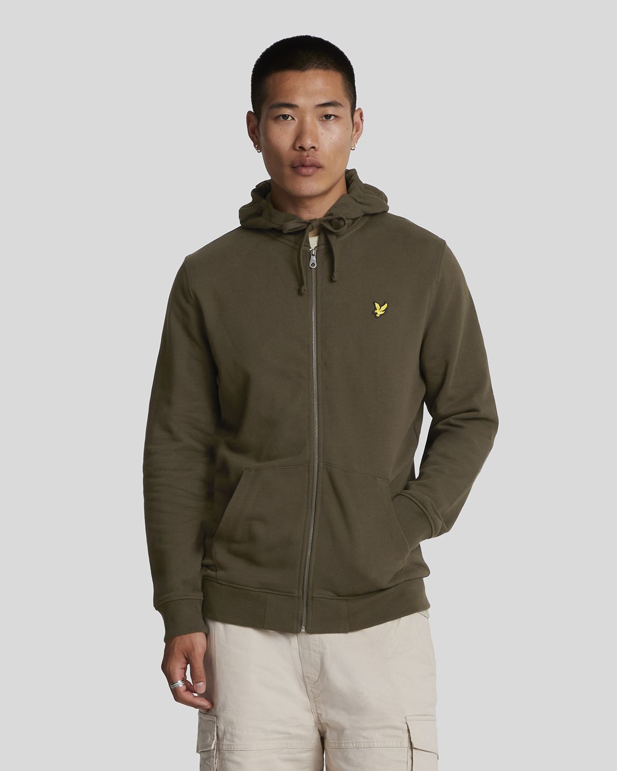 

Толстовка мужская Lyle&Scott ML420VOG_W485 хаки XL, Zip Through Hoodie