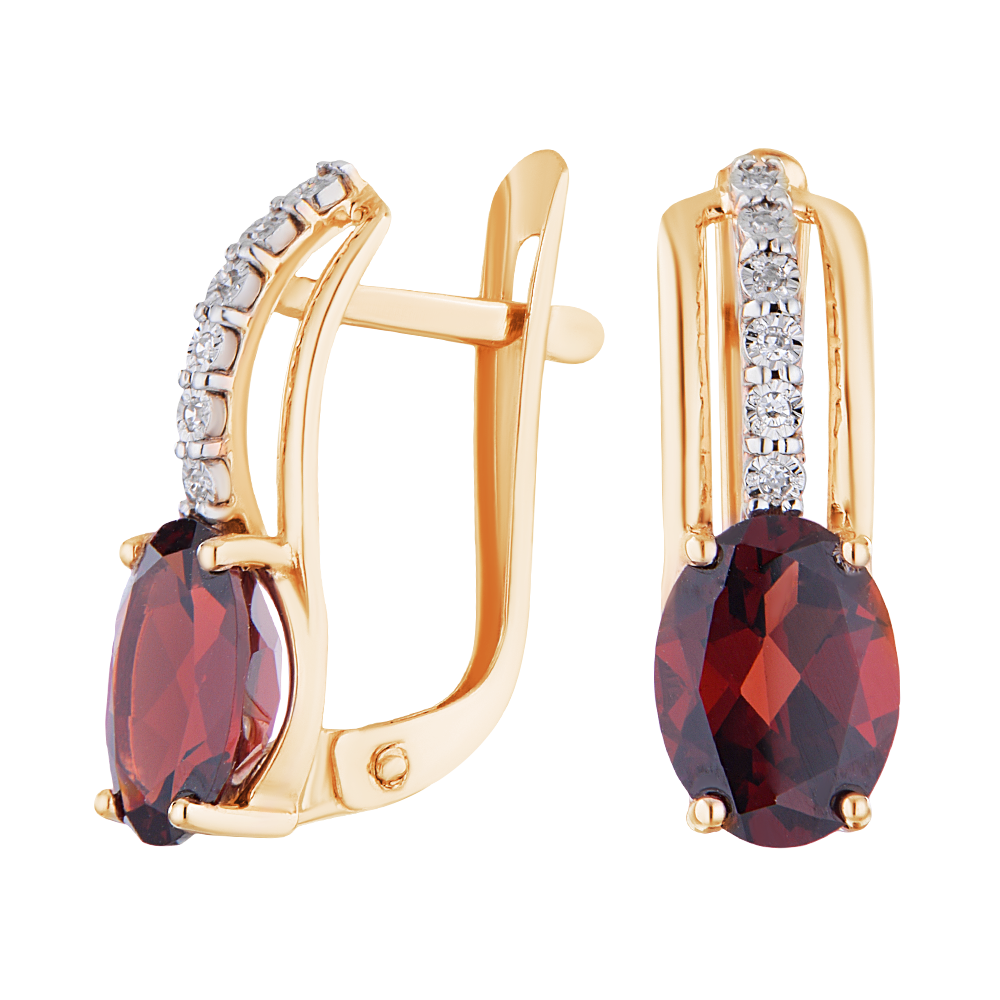

Серьги из красного золота с гранатом/бриллиантом ЮВЕЛИР КАРАТ 3226096, 3226096