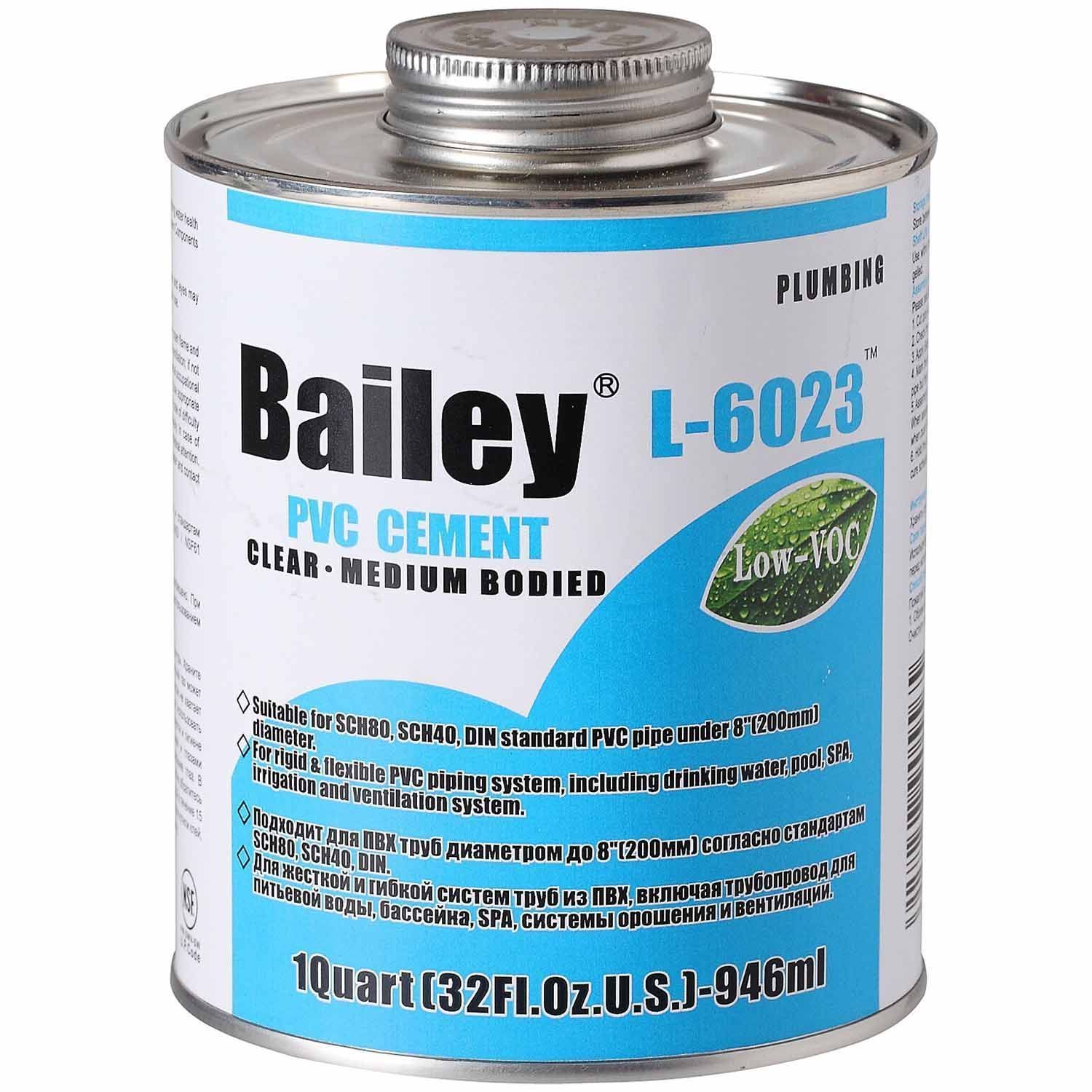 

Клей для труб ПВХ Bailey L-6023 18460 473 мл, L-6023