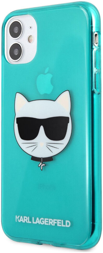 фото Чехол cg mobile karl lagerfeld tpu fluo choupette hard для iphone 11 голубой