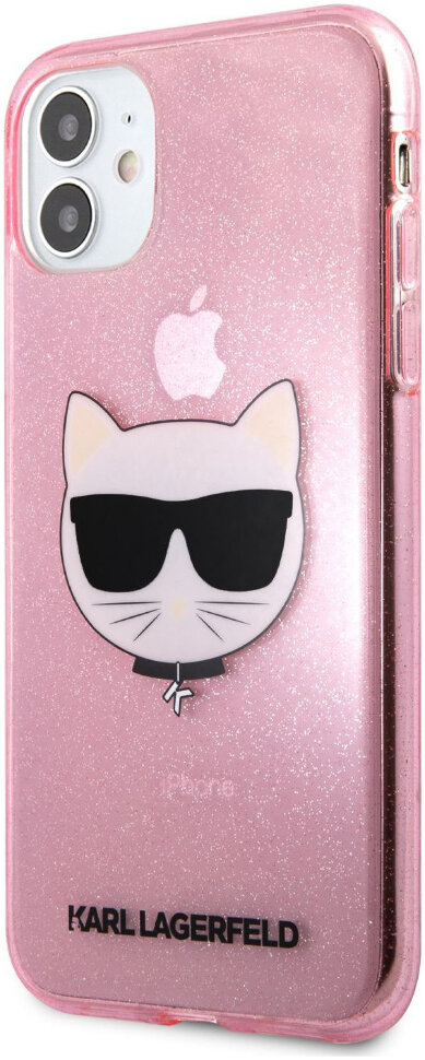 фото Чехол cg mobile karl lagerfeld tpu glitters choupette hard для iphone 11 розовый