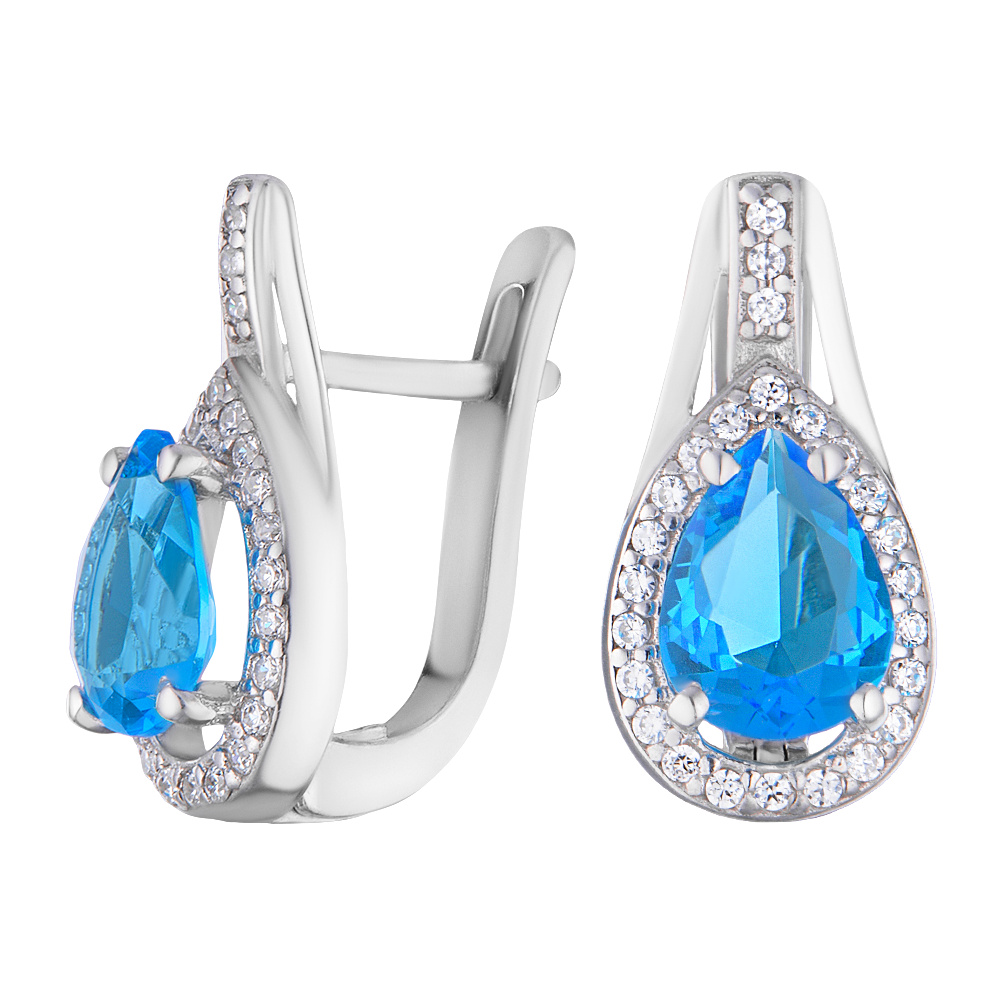 

Серьги из серебра ЮВЕЛИР КАРАТ 2725373/9ттс, топаз/фианит, 2725373/9ттс