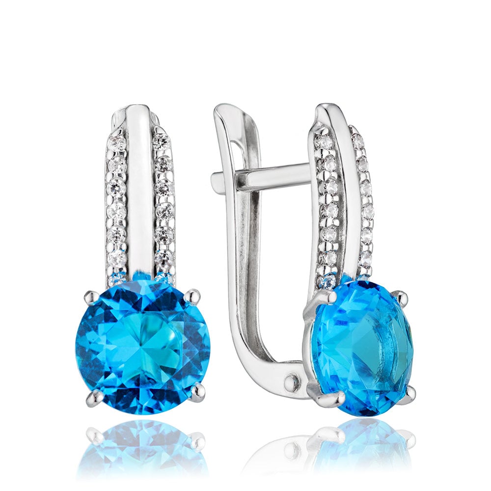 

Серьги из серебра с топазом/фианитом ЮВЕЛИР КАРАТ 2725970, 2725970