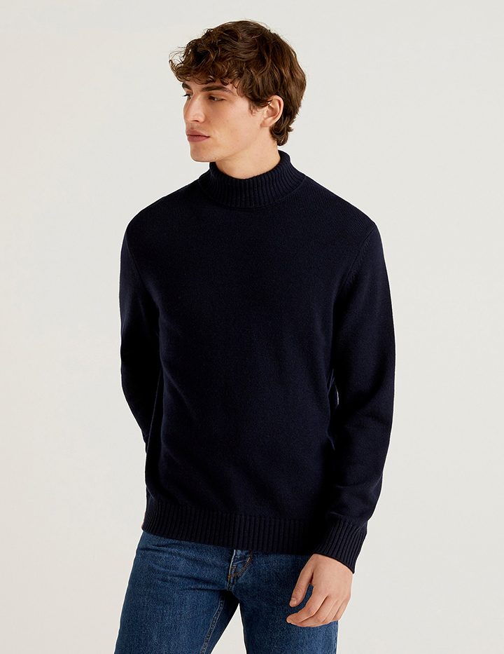 

Джемпер мужской 21A_1235U2522 United Colors of Benetton синий S, 21A_1235U2522