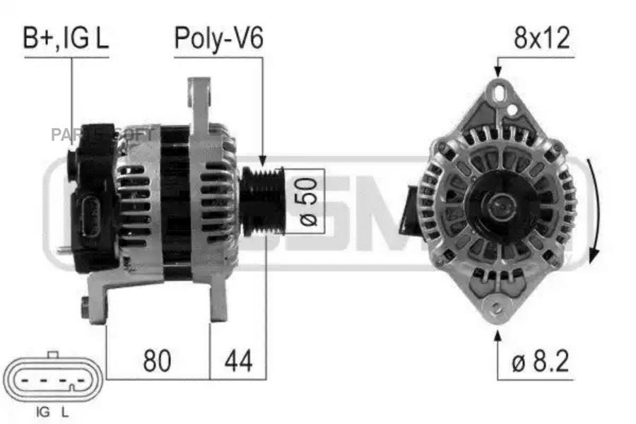 Генератор ERA для Daewoo Lacetti 2004-/Chevrolet Lacetti, Nubira 2005-2011 210643 100038091898