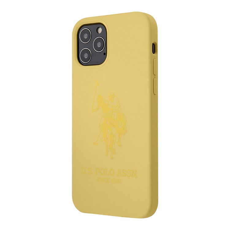 фото Чехол cg mobile u.s. polo assn. liquid silicone double horse hard iphone 12 mini желтый