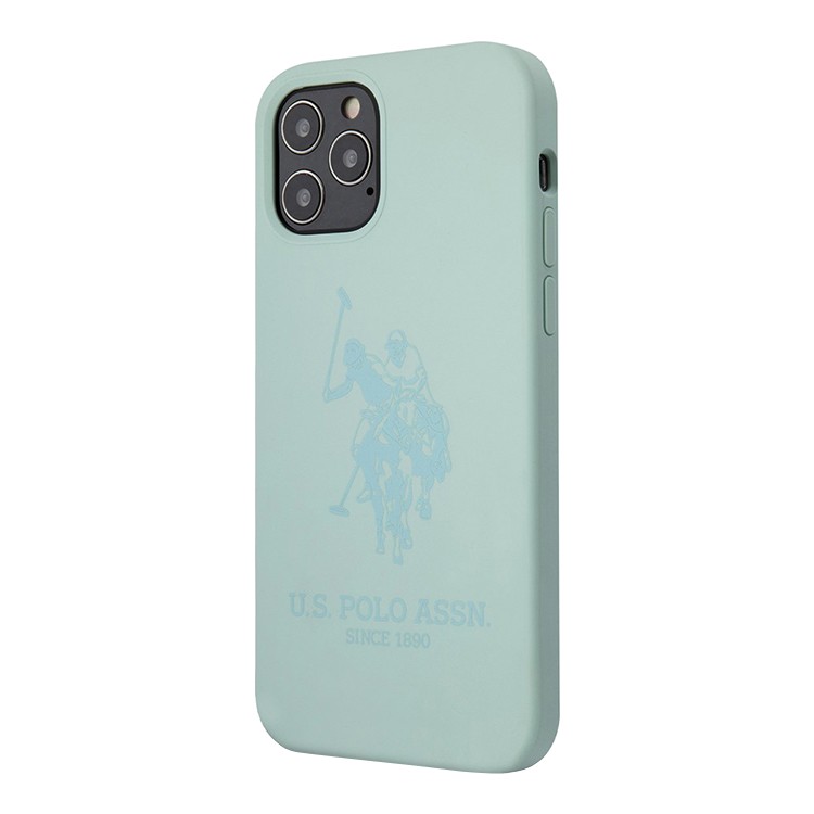 фото Чехол cg mobile u.s. polo assn. liquid silicone double horse hard iphone 12/12 pro мятный